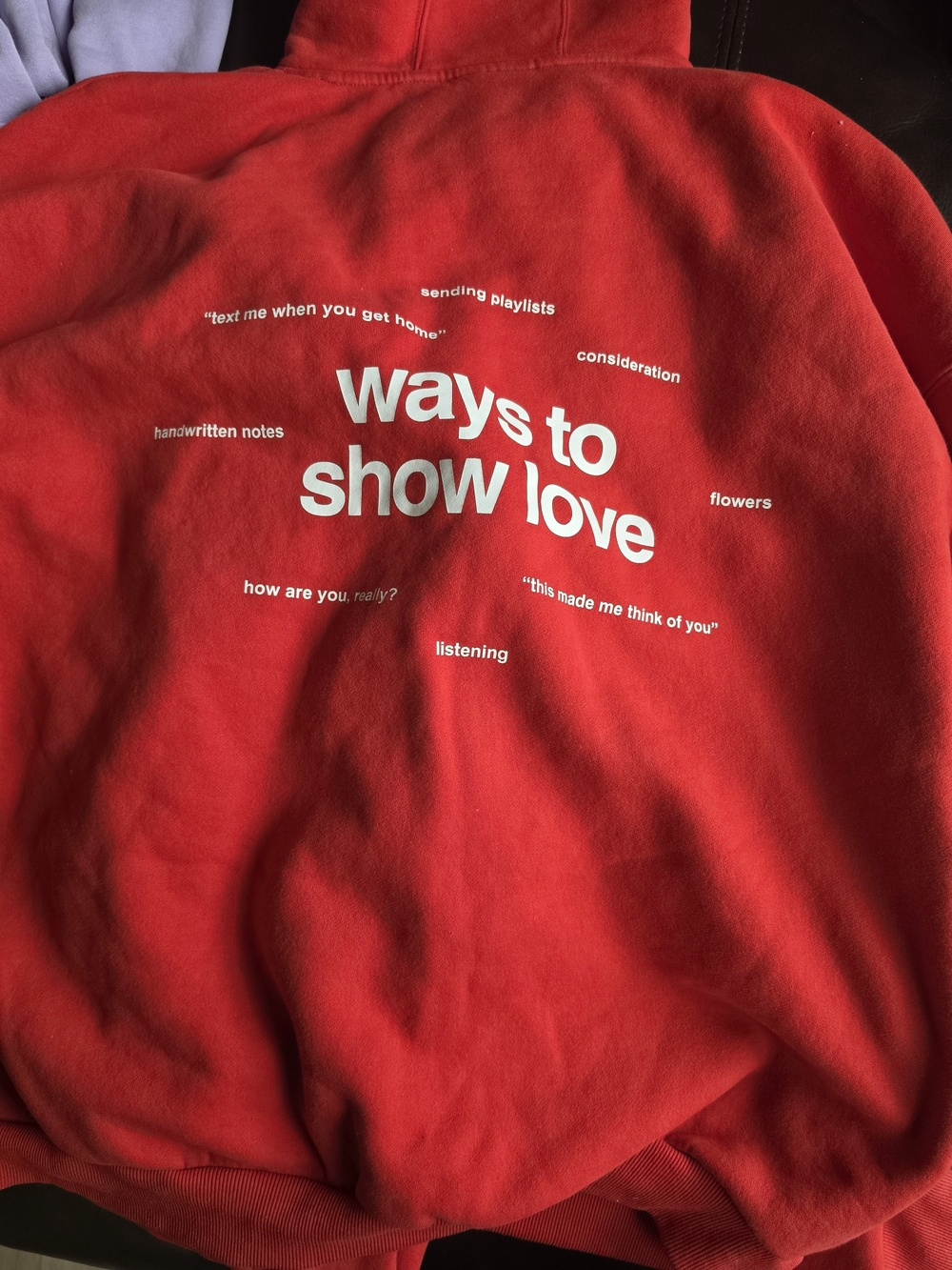 Ways to Show Love Red Graphic Hoodie